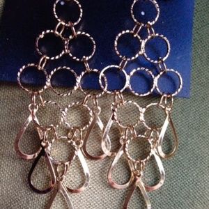 Gold/copper chain link earrings